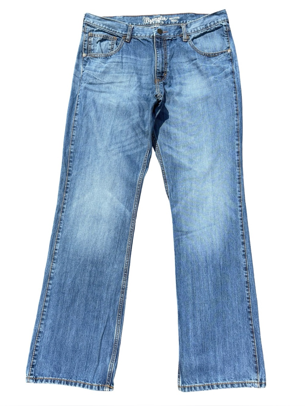 Wrangler Retro Relaxed Boot Jeans Mens 35x34 Western Cowboycore 100% Cotton - Picture 2 of 9